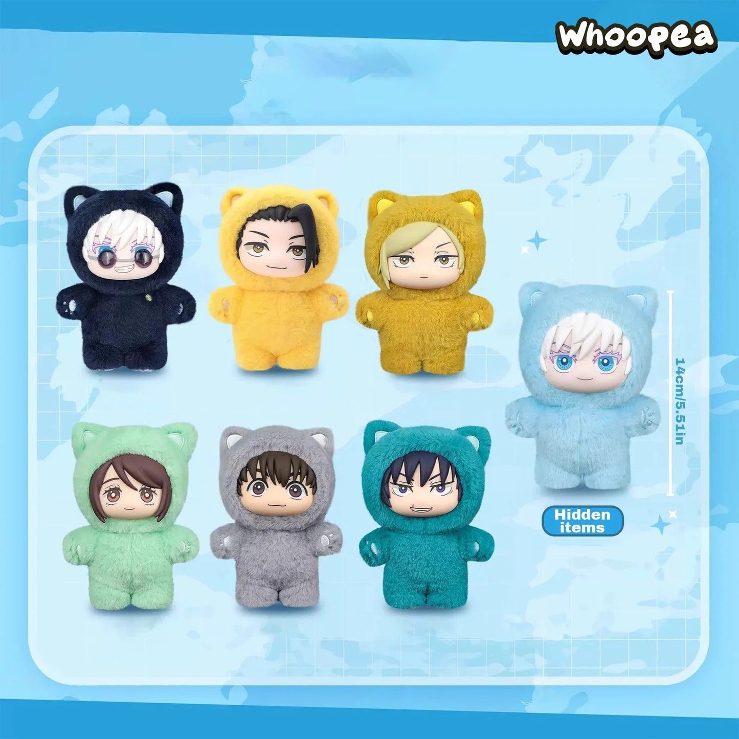 Jujutsu Kaisen Cat Ear Plushie Series Plush Dolls, Blind Box